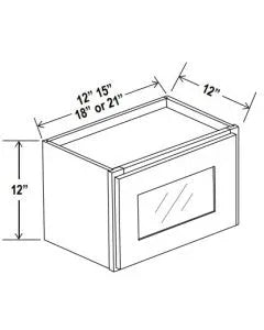 12"H Wall Cabinets With Single Glass Door - cntcabinet