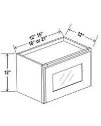 12"H Wall Cabinets With Single Glass Door - cntcabinet