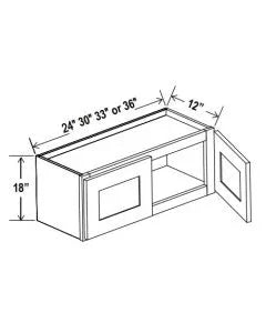 18"H Wall Cabinets With Double Doors - cntcabinet