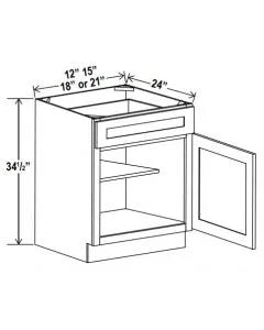 1 Door 1 Drawer Base Cabinets - Shaker White - cntcabinet