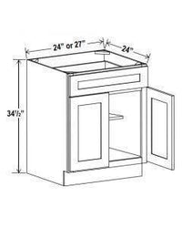 1 DOOR 2 DRAWERS CABINET - SHAKER WHITE - cntcabinet
