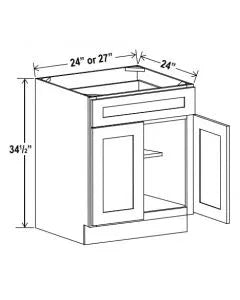 2 Door 2 Drawers Base Cabinets - Shaker White - cntcabinet