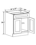2 Door 2 Drawers Base Cabinets - Shaker White - cntcabinet