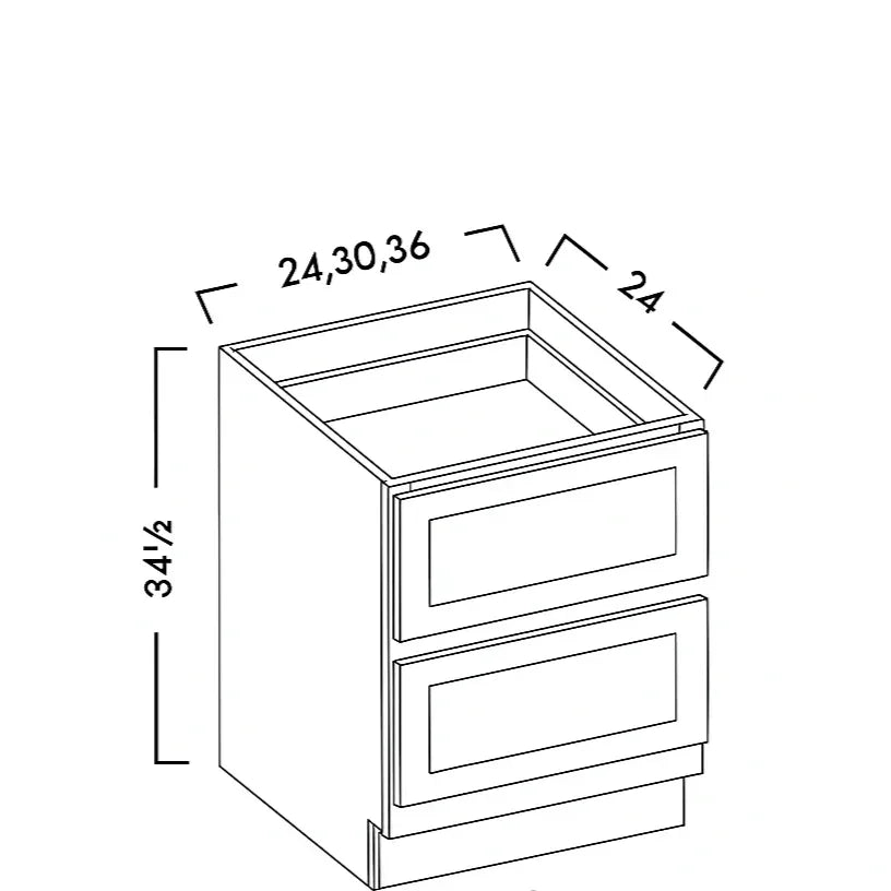 2 DRAWER BASE CABINET - SHAKER CARAMELO - cntcabinet