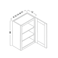 30" HIGH WALL CABINETS - SINGLE DOOR - SHAKER CARAMELO - cntcabinet