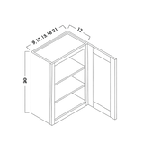 30" HIGH WALL CABINETS - SINGLE DOOR - SHAKER CARAMELO - cntcabinet