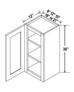 36"H Single Doors Wall Cabinets - Shaker White - cntcabinet