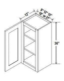 36"H Single Doors Wall Cabinets - Shaker White - cntcabinet