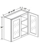 36"H Wall Cabinets With Double Glass Doors - cntcabinet