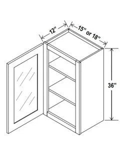36"H Wall Cabinets With Single Glass Door - cntcabinet