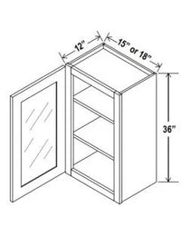36"H Wall Cabinets With Single Glass Door - cntcabinet