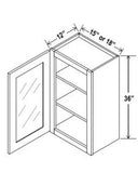 36"H Wall Cabinets With Single Glass Door - cntcabinet