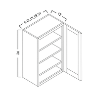 36" HIGH WALL CABINETS - SINGLE DOOR - SHAKER CARAMELO - cntcabinet