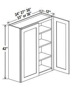 42"H Double Doors Wall Cabinets- Shaker White - cntcabinet