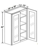 42"H Wall Cabinets With Double Glass Doors - cntcabinet