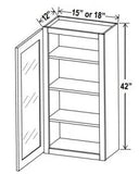 42"H Wall Cabinets With Single Glass Door - cntcabinet