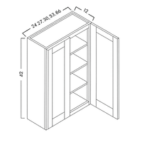 42" HIGH WALL CABINETS - DOUBLE DOOR- SHAKER CARAMELO - cntcabinet