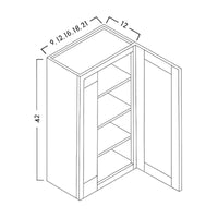 42" HIGH WALL CABINETS - SINGLE DOOR- SHAKER CARAMELO - cntcabinet