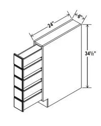 Base Spice Drawer - Shaker White - cntcabinet