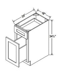 Base Waste Basket Cabinet - Shaker White - cntcabinet