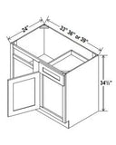 Blind Corner Base Cabinets - Shaker White - cntcabinet
