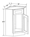 Corner Sink Base Cabinet - Shaker White - cntcabinet