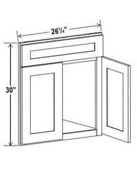 Corner Sink Base Front - Shaker White - cntcabinet