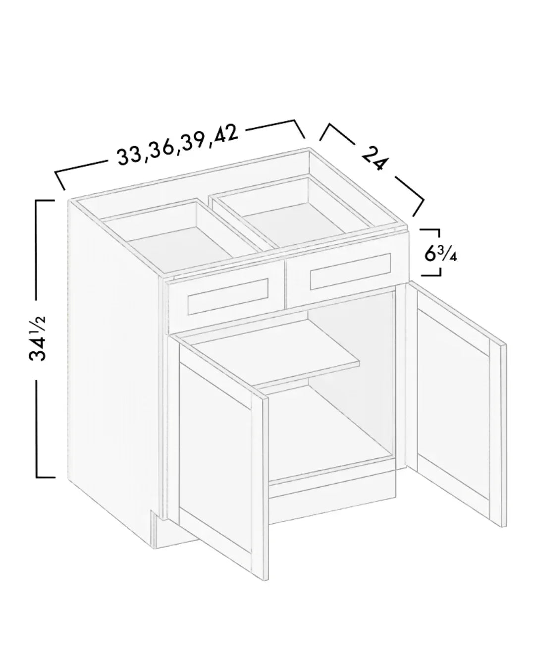 DOUBLE DOOR BASE CABINET - SHAKER CARAMELO - cntcabinet