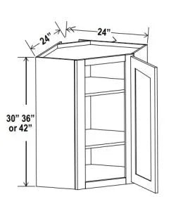 Diagonal Corner Wall Cabinet With Single Glass Door - cntcabinet