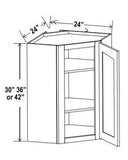 Diagonal Corner Wall Cabinet With Single Glass Door - cntcabinet