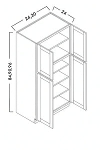TALL PANTRY - DOUBLE DOOR - SHAKER CARAMELO - cntcabinet