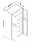 TALL PANTRY - DOUBLE DOOR - SHAKER CARAMELO - cntcabinet