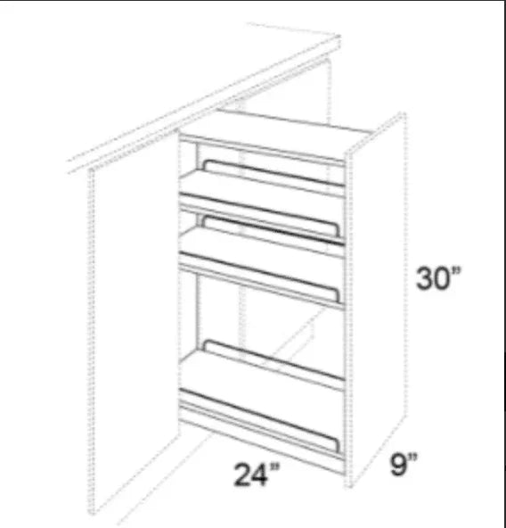 PULL OUT SPICE RACK WITHOUT CABINET - SHAKER WHITE - cntcabinet