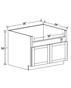 Farmhouse Sink Base Cabinet - Shaker White - cntcabinet