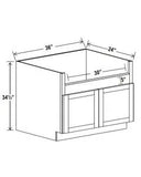 Farmhouse Sink Base Cabinet - Shaker White - cntcabinet