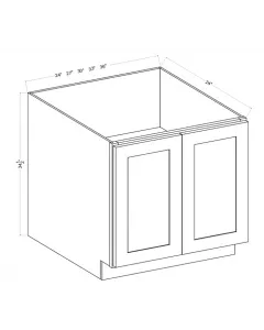Full Height Double Door Base Cabinet - Shaker White - cntcabinet