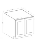 Full Height Double Door Base Cabinet - Shaker White - cntcabinet