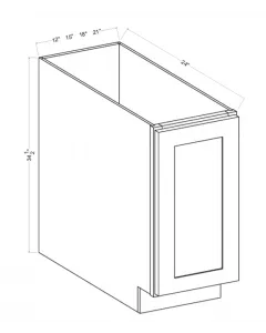 Full Height Single Door Base Cabinet - Shaker White - cntcabinet