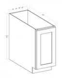 Full Height Single Door Base Cabinet - Shaker White - cntcabinet