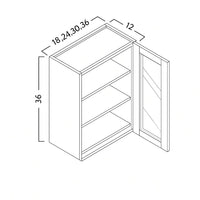 GLASS DOOR WALL CABINETS - SHAKER CARAMELO - cntcabinet