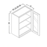 GLASS DOOR WALL CABINETS - SHAKER CARAMELO - cntcabinet