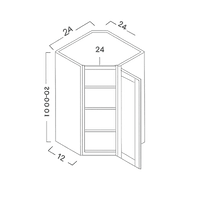 GLASS DOOR WALL DIAGONAL CABINETS- SHAKER CARAMELO - cntcabinet