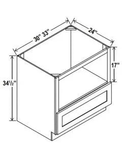 Microwave Base Cabinet - Shaker White - cntcabinet