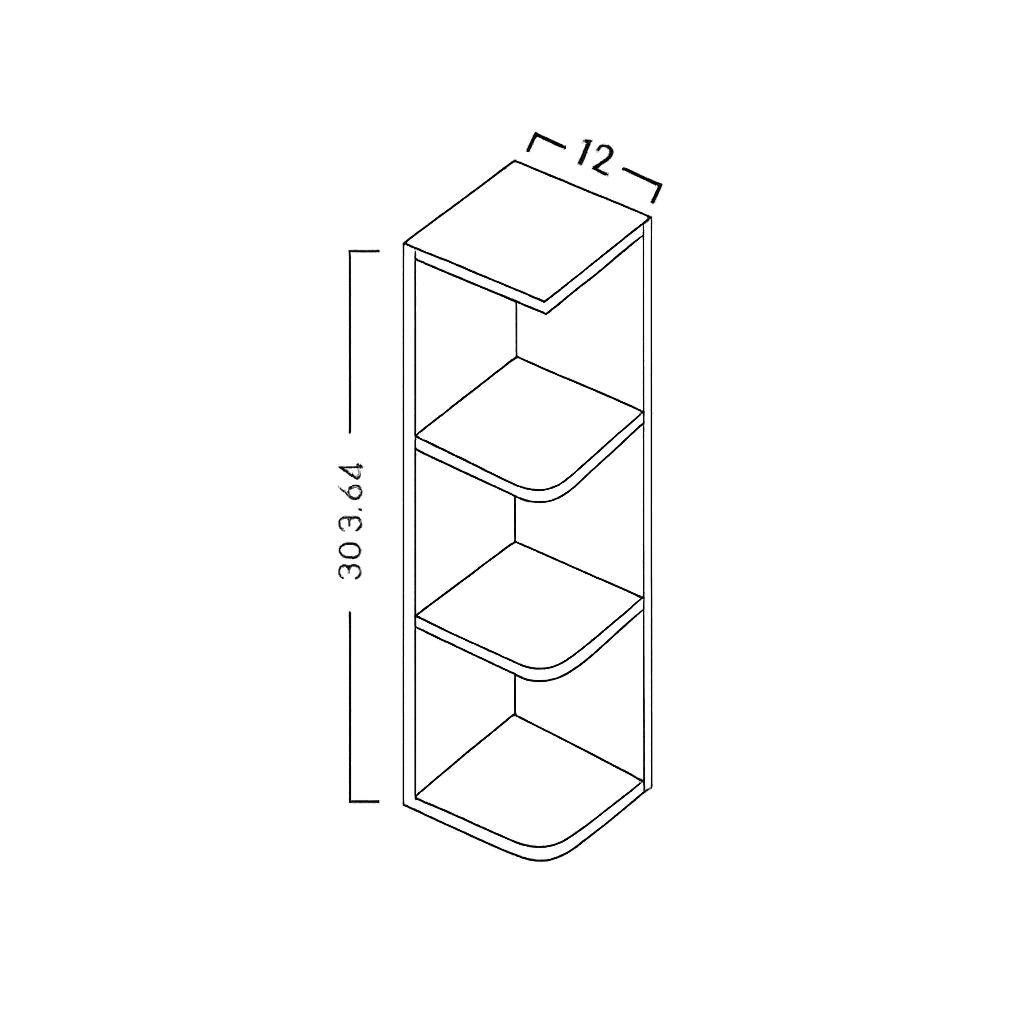 OPEN END WALL END SHELF- SHAKER CARAMELO - cntcabinet