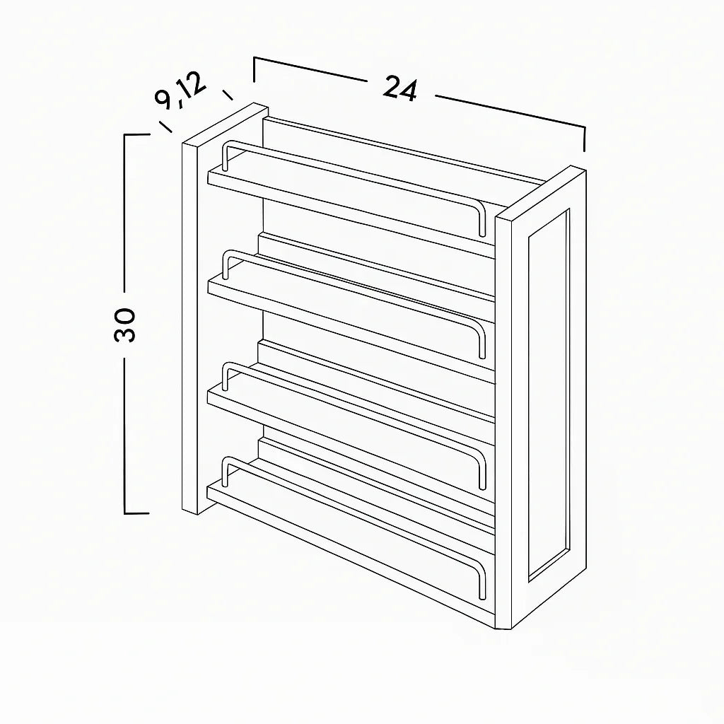 PULL OUT SPICE RACK (CABINET NOT INCLUDED) - SHAKER CARAMELO - cntcabinet