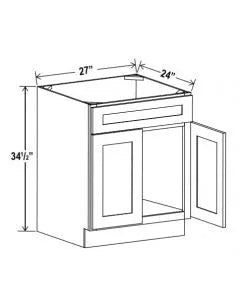 Sink Base Cabinet With One Dummy Drawer - Shaker White - cntcabinet