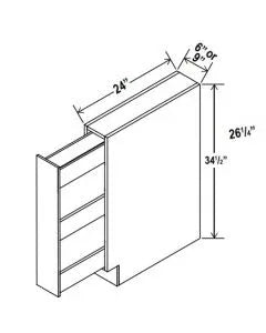 Spice Pull Base Cabinet - Shaker White - cntcabinet