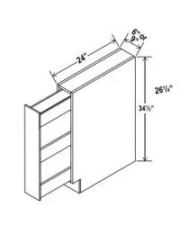 Spice Pull Base Cabinet - Shaker White - cntcabinet