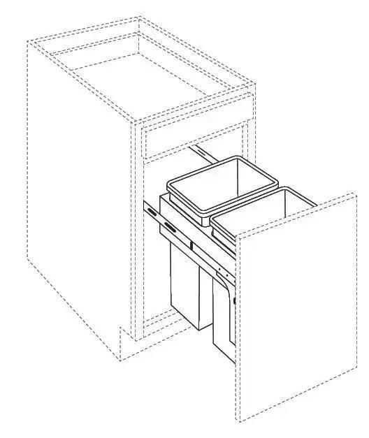 TRASH CAN PULL OUT WITHOUT CABINET - SHAKER WHITE - cntcabinet