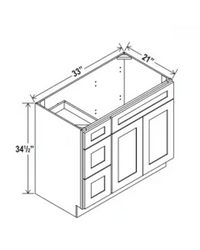 Vanity Combo Cabinets - Left Side Drawers - cntcabinet